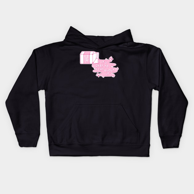 Cry Over Spilled Milk Kids Hoodie by Kimberly Sterling